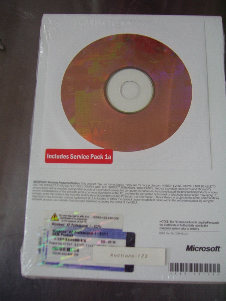 MICROSOFT WINDOWS XP PROFESSIONAL FULL OPERATING SYSTEM MS WIN PRO =NEW SEALED=