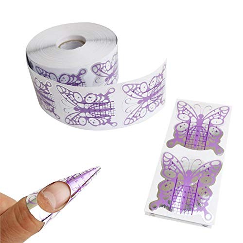 100Pcs Nail Forms Acrylic Extension Guide Sticker Butterfly