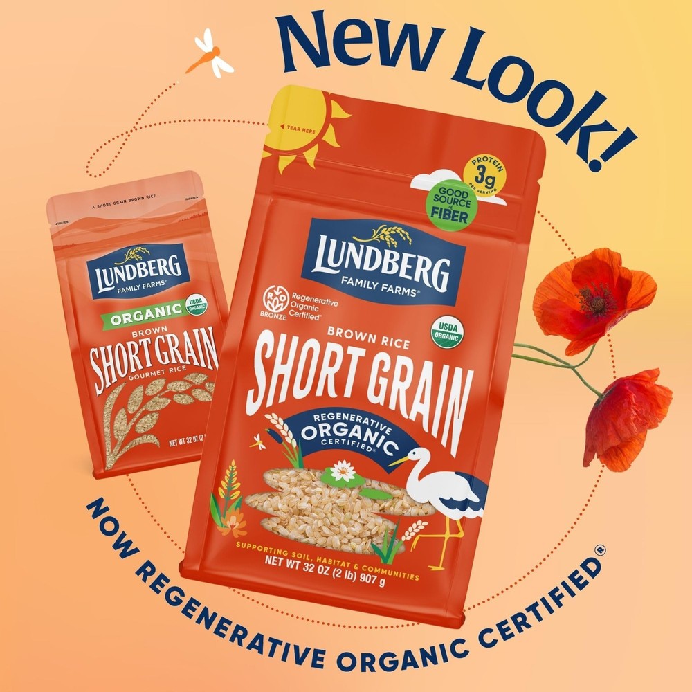 Lundberg Short Grain Brown Rice, Regenerative Organic Certified, 2-Pack –