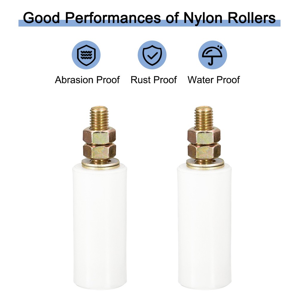 Slide Gate Guide Roller with L Post Bracket 3" Dual Nylon Rollers Gate White
