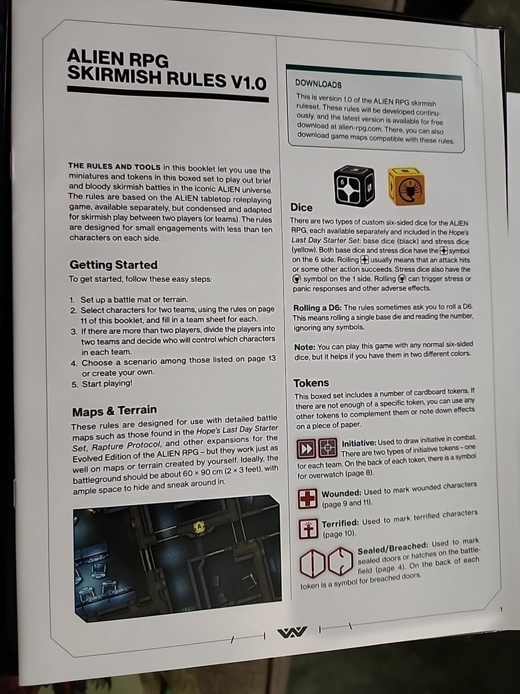 Alien RPG: Evolved Edition Starter Set With Partial Rapture Protocol Minis Box