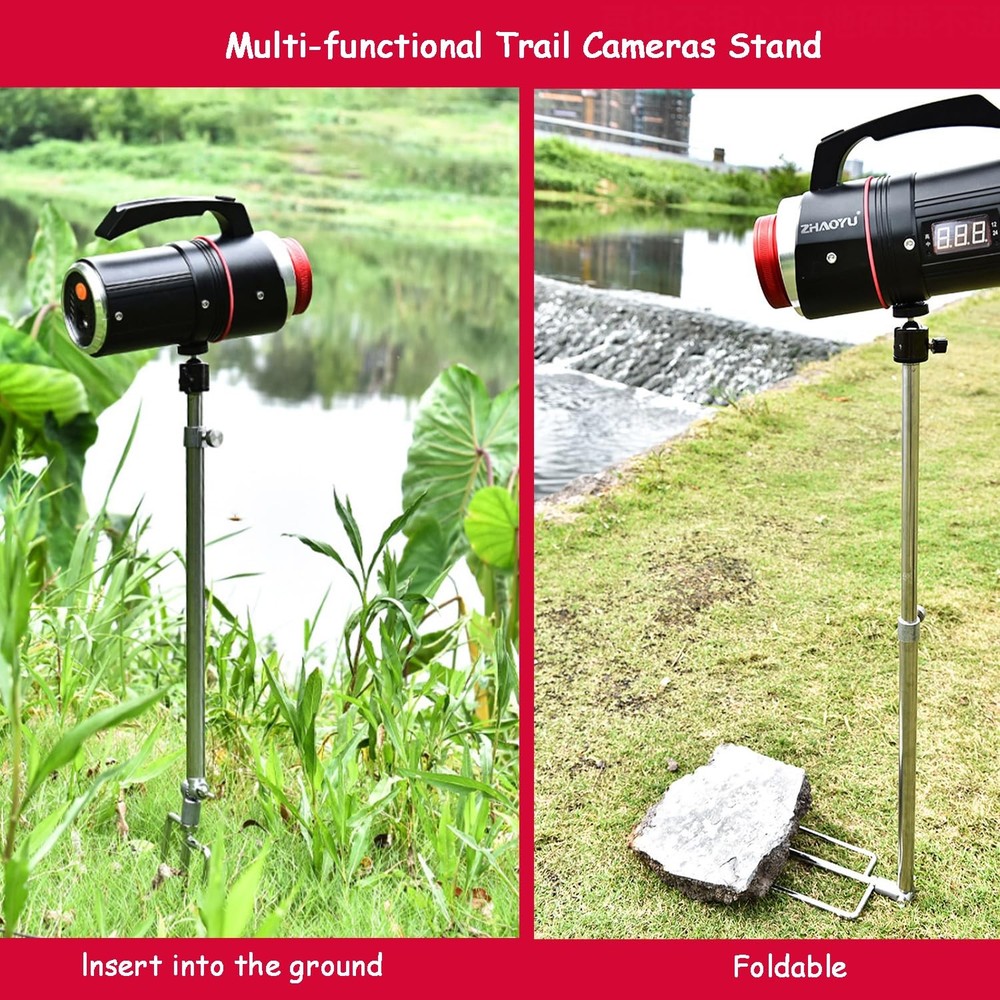 LOOKZOZO Spike Pole Mount Ground Stake, Stake with Black
