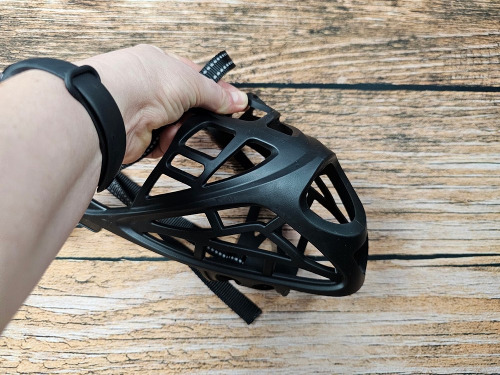 Dog Rubber Muzzle Soft Basket Black Size XL Adjustable Nylon Strap EUC