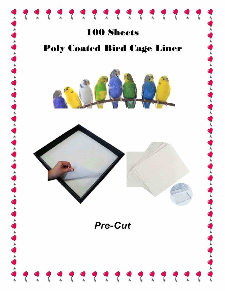 100 Pcs 40lb Medium Plain Pre-Cut 24x36 Inches Bird Cage Liner Extra Large Cages