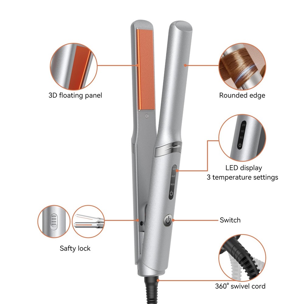 Mini Flat Iron 0.8 Inch with Negative Ion, 15s Fast Heating, Adjustable Tempe...