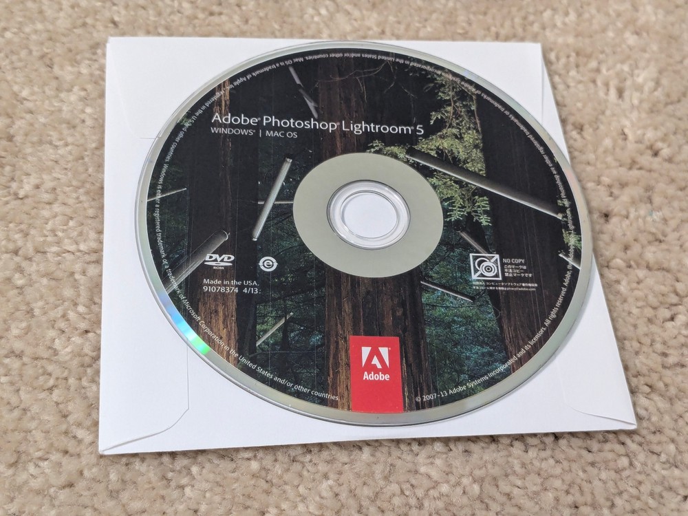 Adobe Photoshop Lightroom 5 Upgrade Software DVD w/ Serial Number