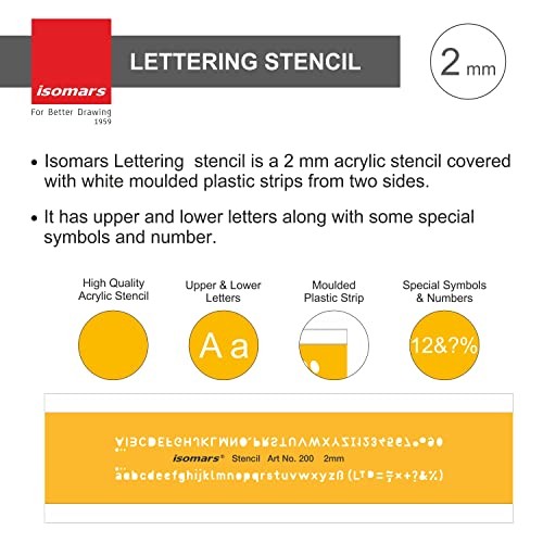 Lettering Stencil Template 2mm Alphabet & Numbers Drafting