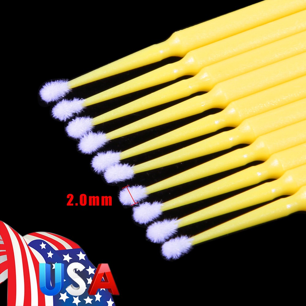 Yellow Microbrush Micro Brush Applicator Tips 2.0mm Dental