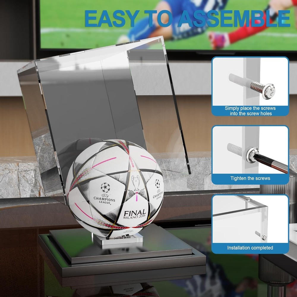 Soccer Ball Display Case Clear Acrylic Case,