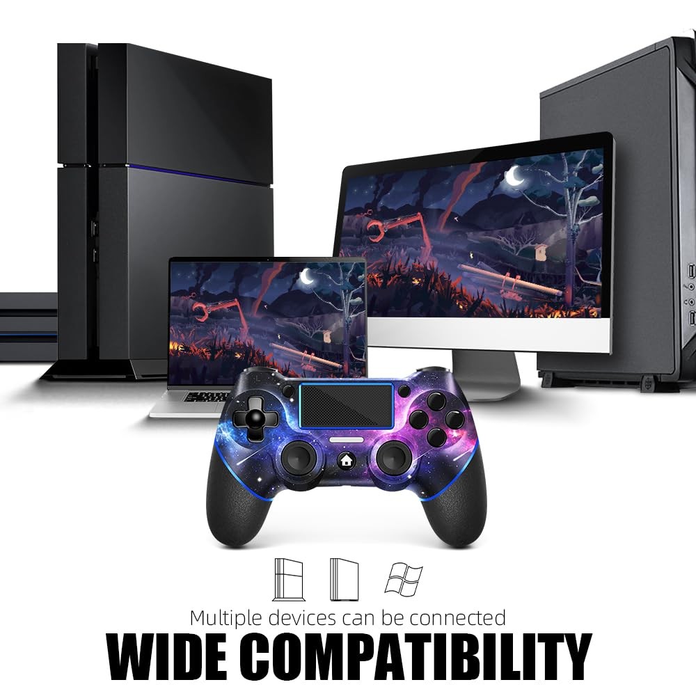 AceGamer Wireless Controller for PS4, Custom Design V2 Gamepad Galaxy