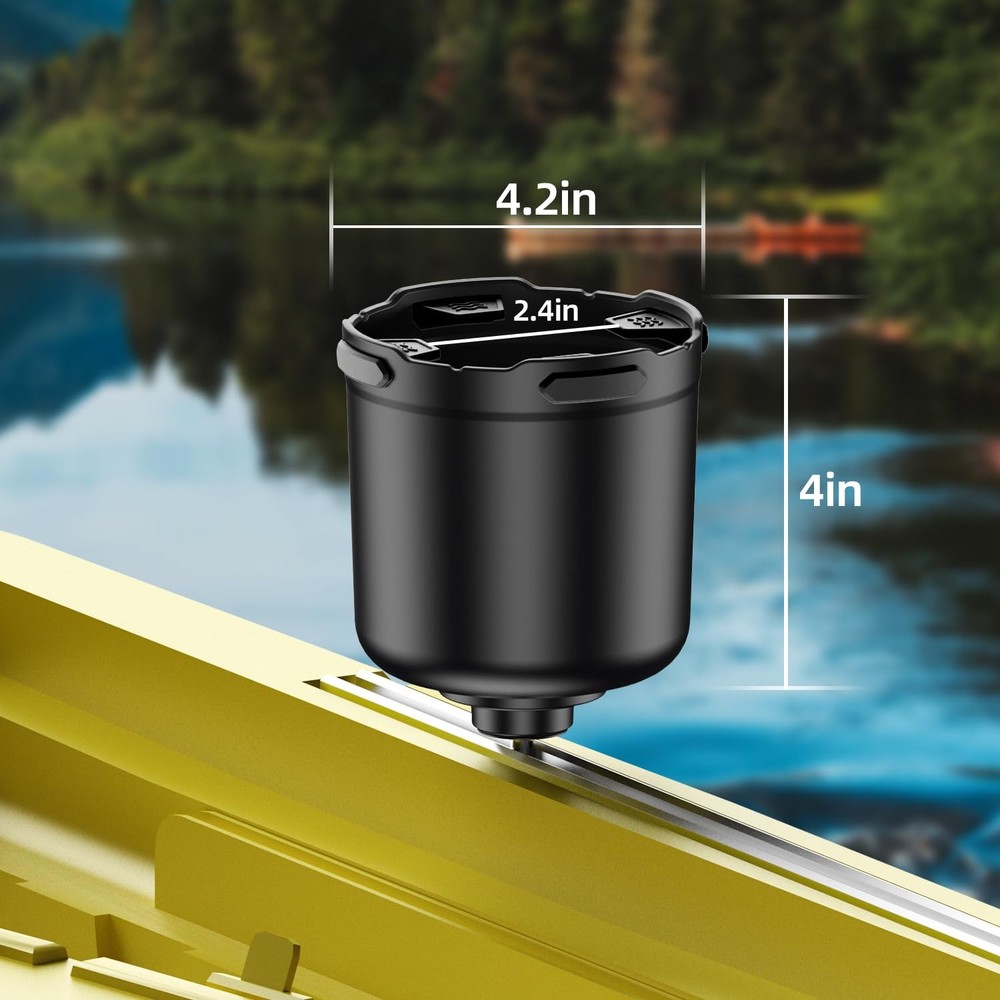 Kayak Cup Holder Track Mount Multifunction Black
