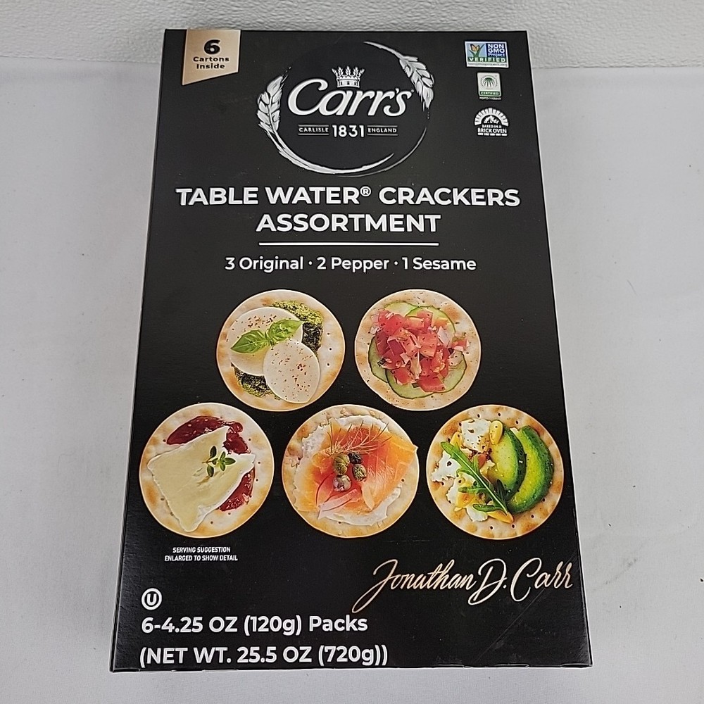 Carr's Table Water Crackers, Variety Pack, 6-count