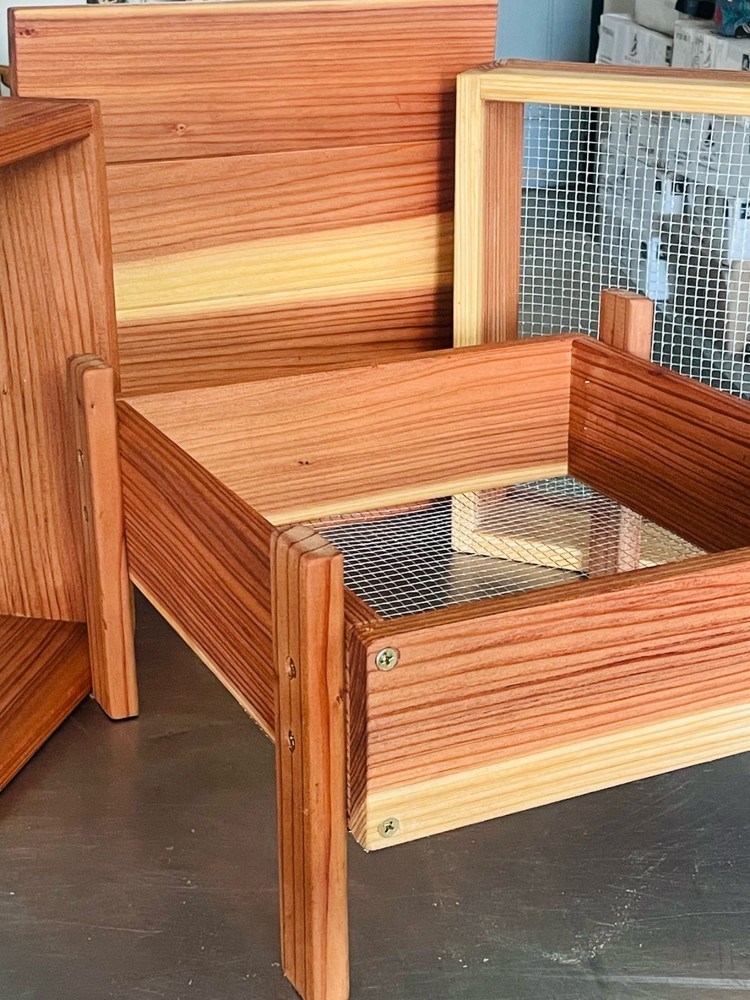 Handmade Redwood Worm Compost Bin: USA-Made Vermiculture System