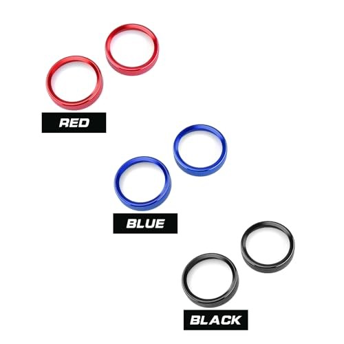 2PCS Aluminum Air Condition Switch Button Knob Cover A/C Centre Control Blue