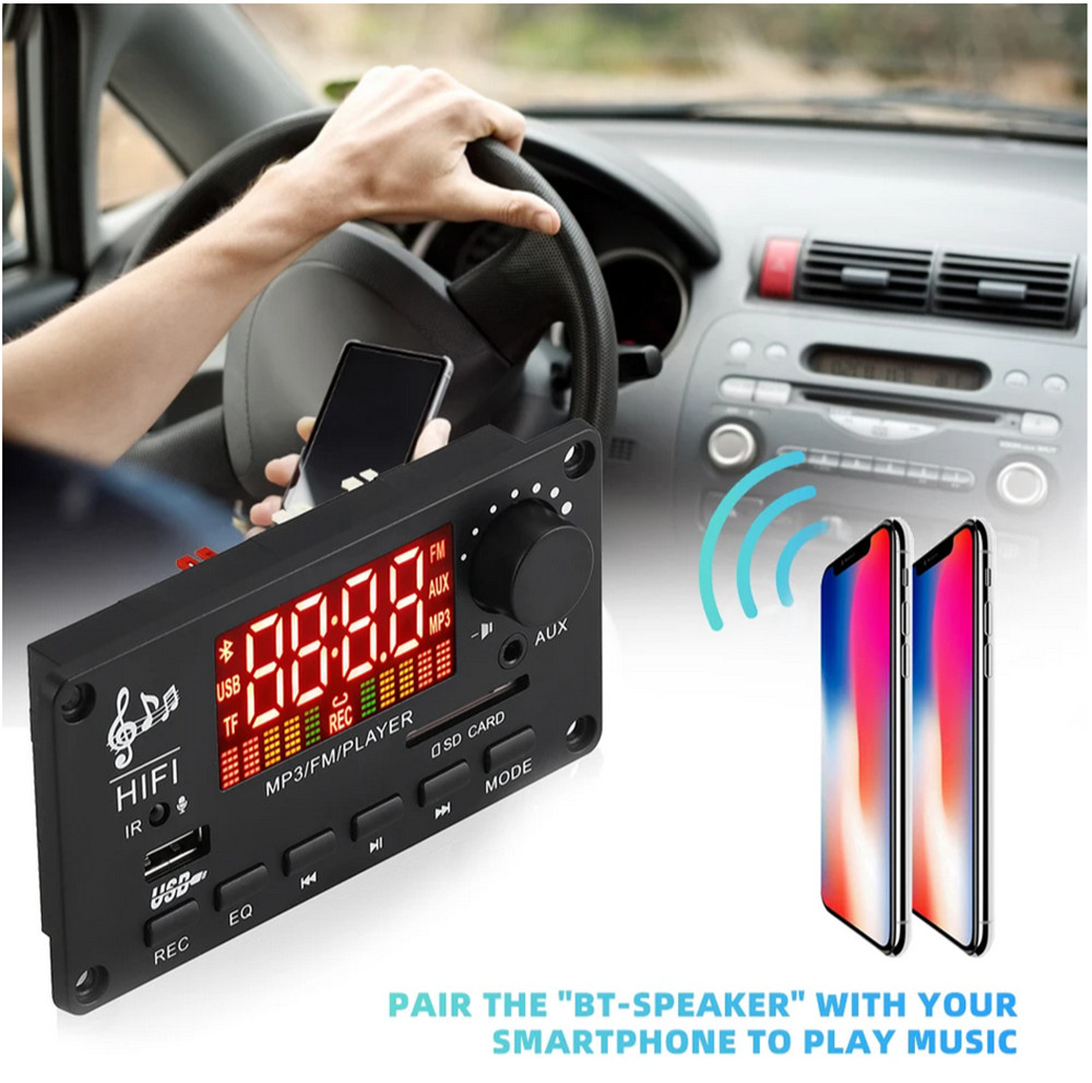 Car Amplifier Bluetooth Speaker Module Audio Radio MP3 Decoder Board FM/USB/AUX