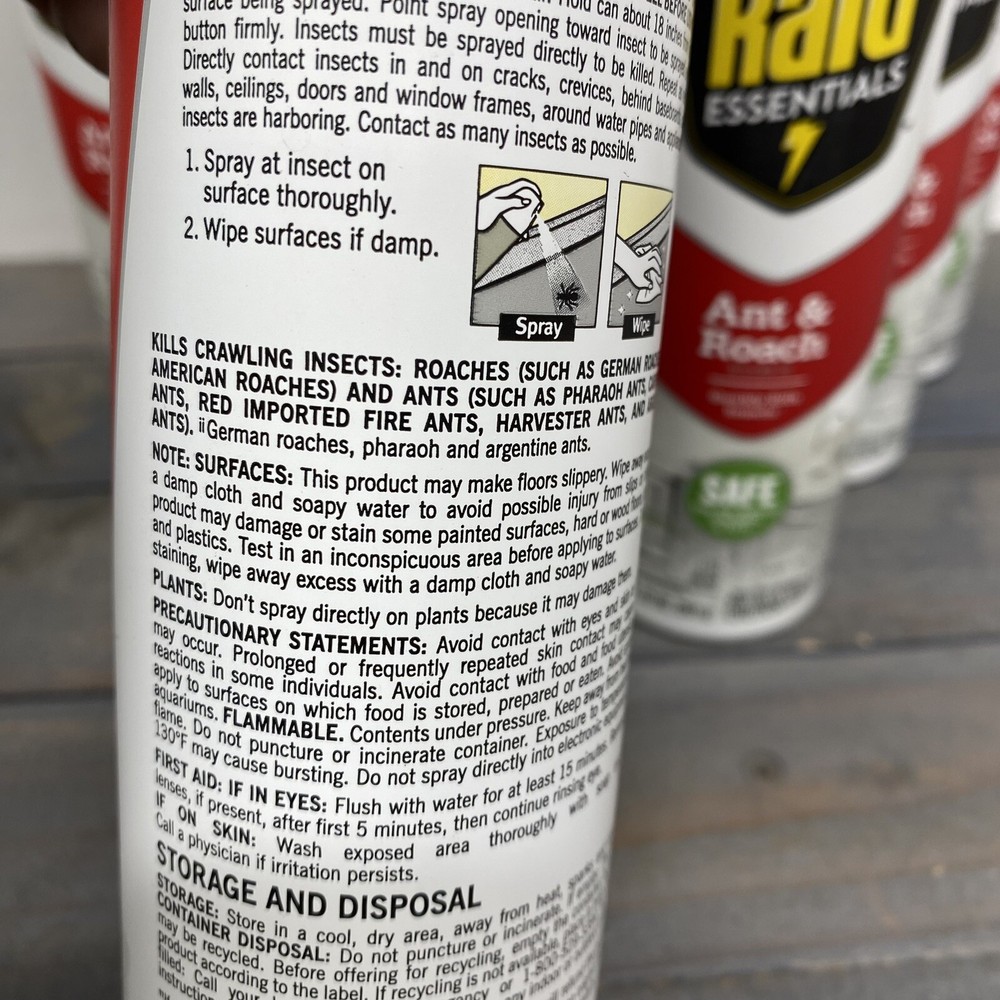 8x Raid Ant & Roach Killer Spray 10 oz~ CHILD & PET SAFE Indoor Use