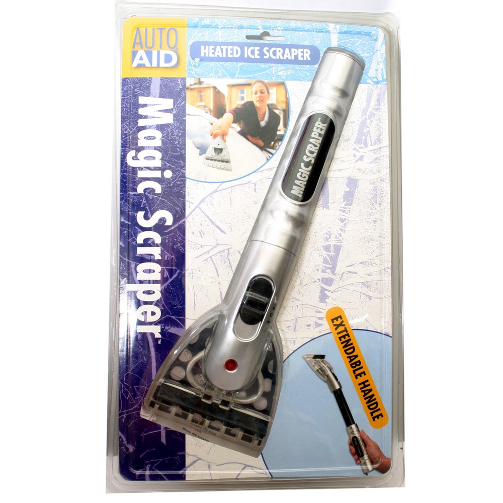 Auto Aid Heated Ice Scraper Magic  Retractable Extendable Handle To 18''