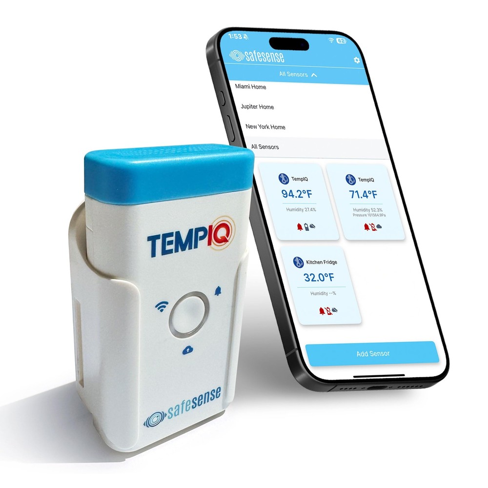 TEMPIQ Remote WiFi Temperature & Humidity Sensor - App Integration, Alerts,...