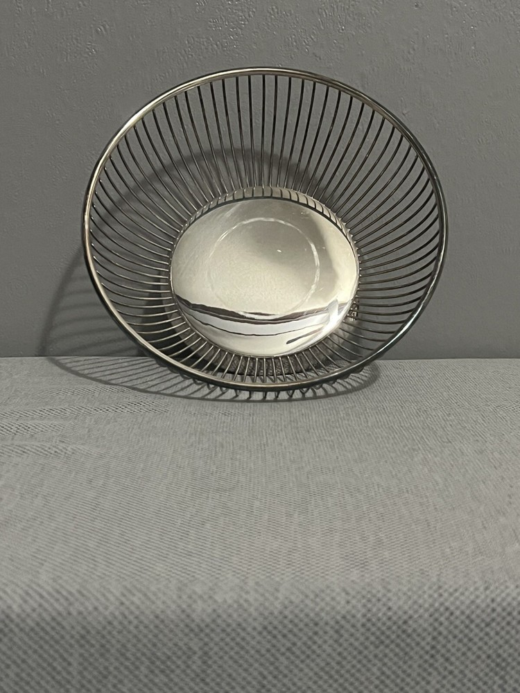 Vintage Gorham Silver Plated Wire Bowl 7" With Hard Plastic Insert