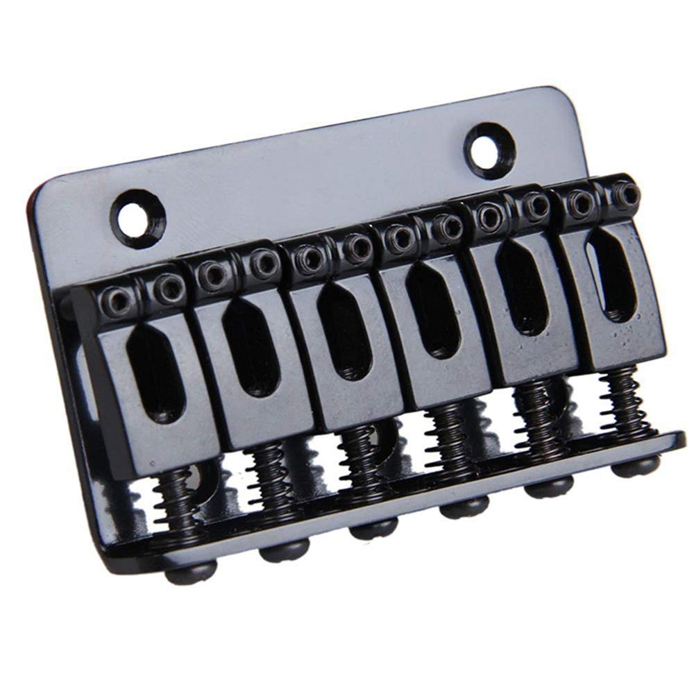 6 String 65MM Metal Fixed Hardtail Saddle Bridge Top Load Guitar Black
