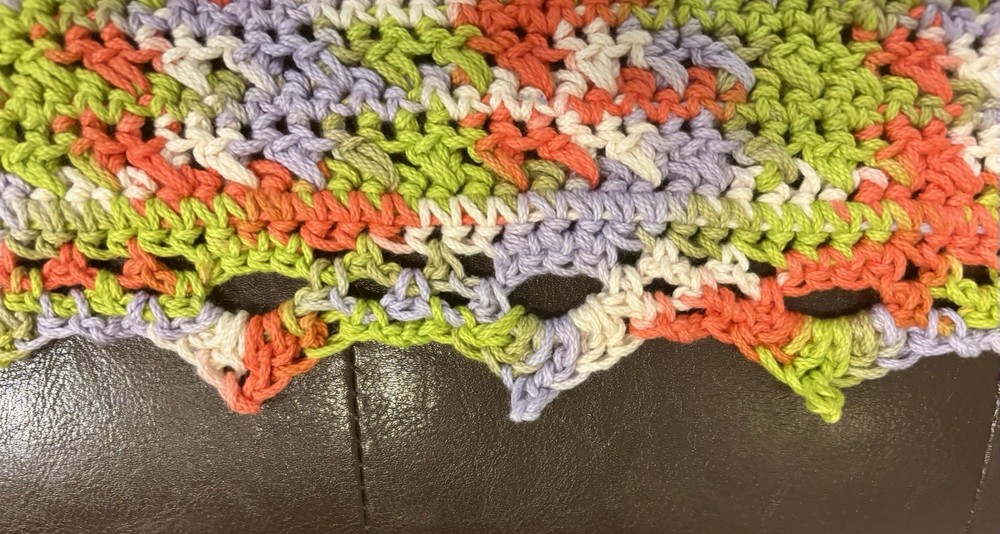 Handmade Crochet Multi-Color Cotton Blanket