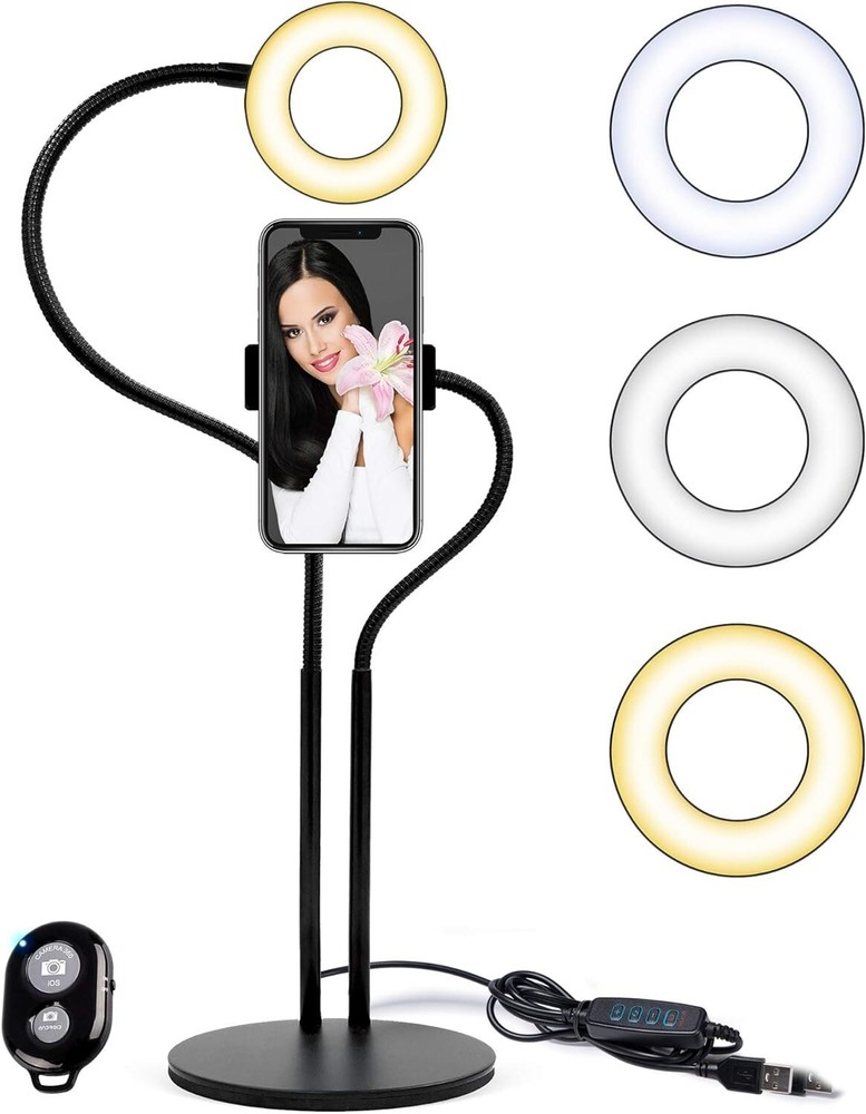 🔥🔥Merkury LED Ring Light Phone Holder w/ Bluetooth, USB Selfie Ring Light🔥🔥