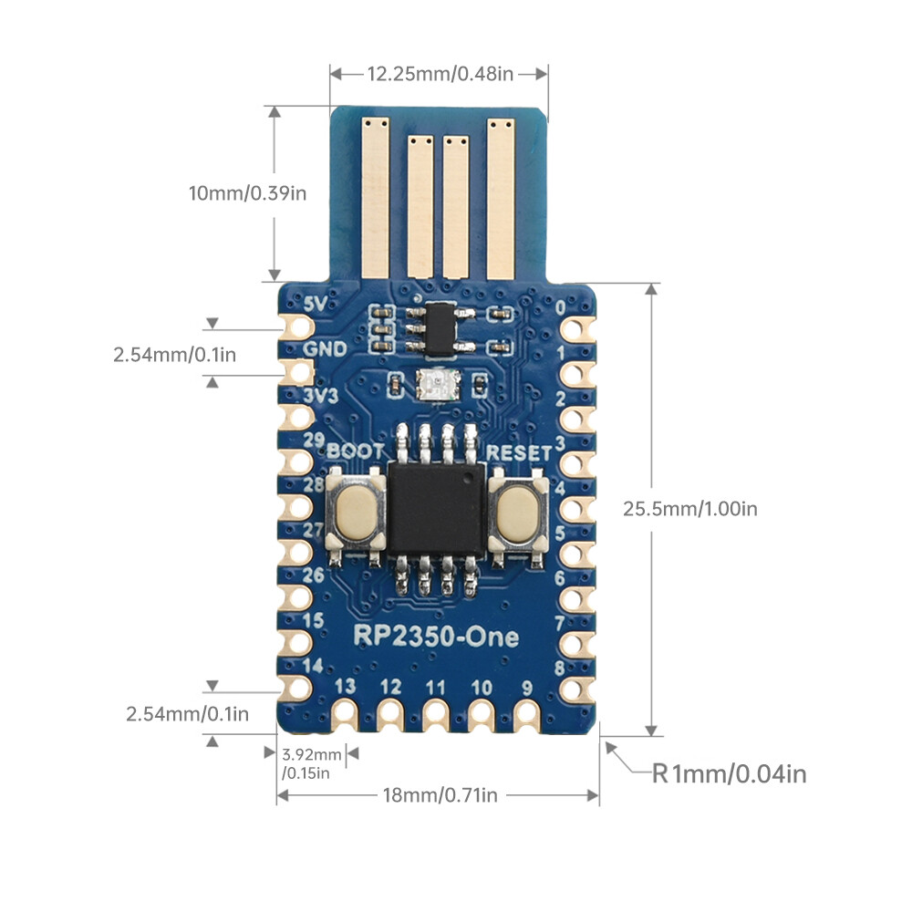 RP2350-One 4MB Flash Microcontroller Development Board RP2350A Processor Type-A