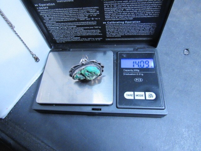 native American green turquoise ring