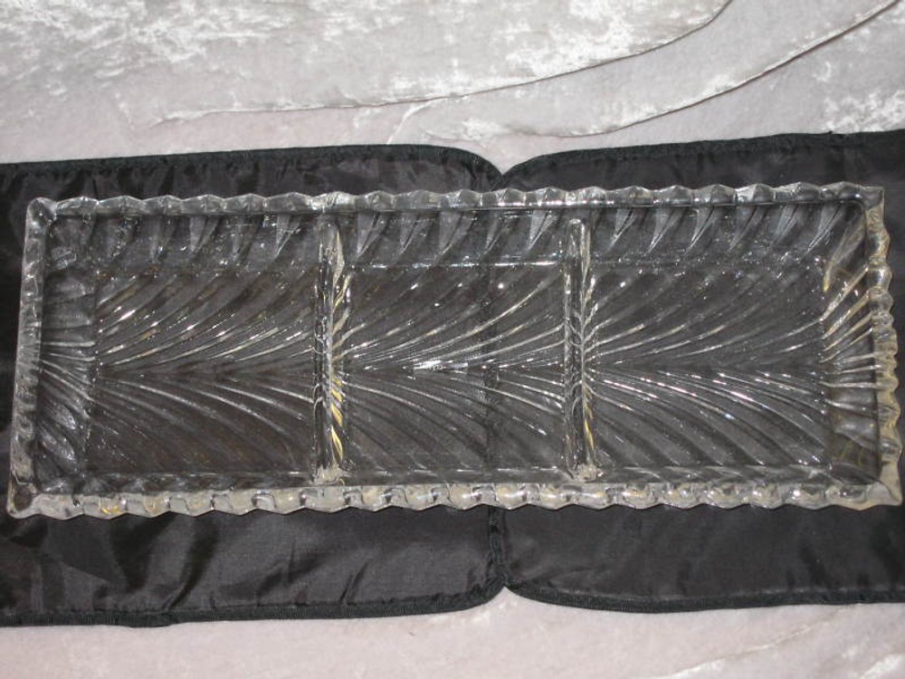 Fine Crystal 15" Rectangular Sectional Dish Party NEW!