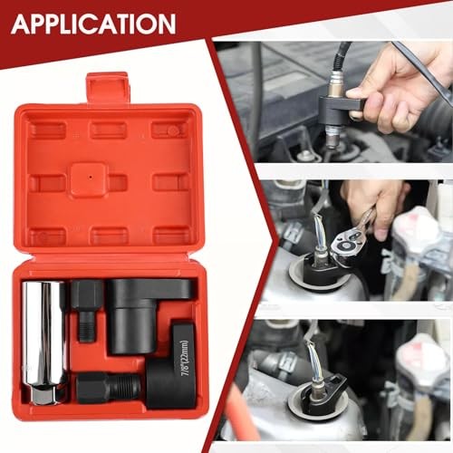 5PCS O2 Oxygen Sensor Socket Set, 3/8 in Drive, 7/8 in (22mm), Premium Removal