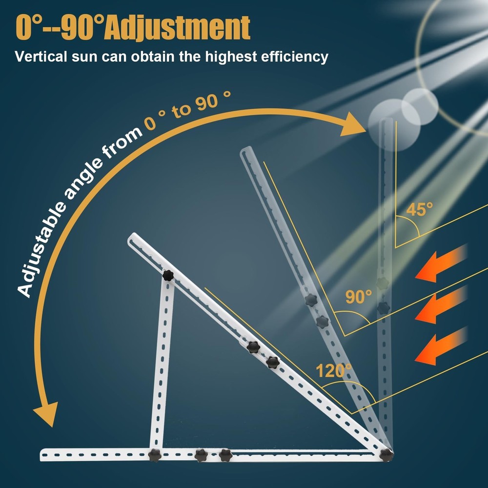 Solar Panel Mount, 16 in with Foldable Tilt Legs Adjustable Solar Panel Tilt ...