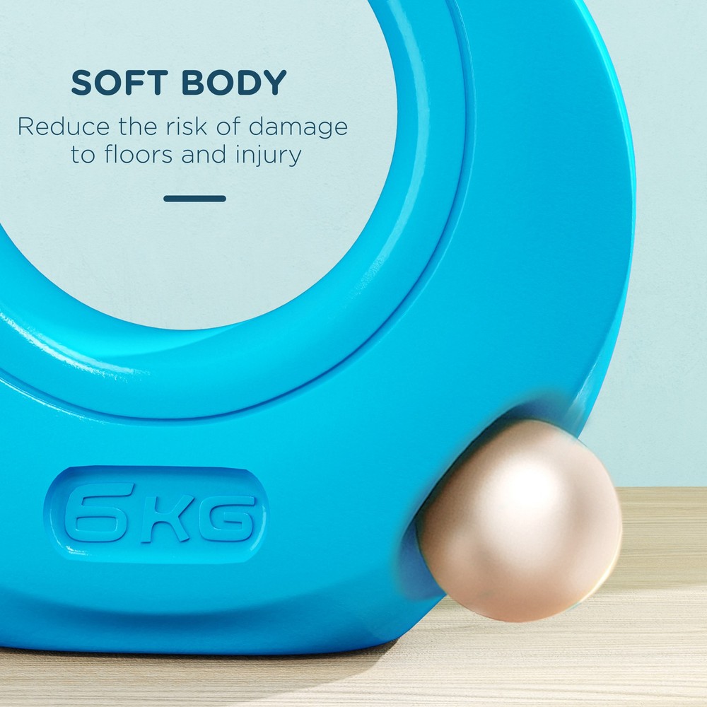 13lbs Kettlebell with Wide Handle, Light Blue