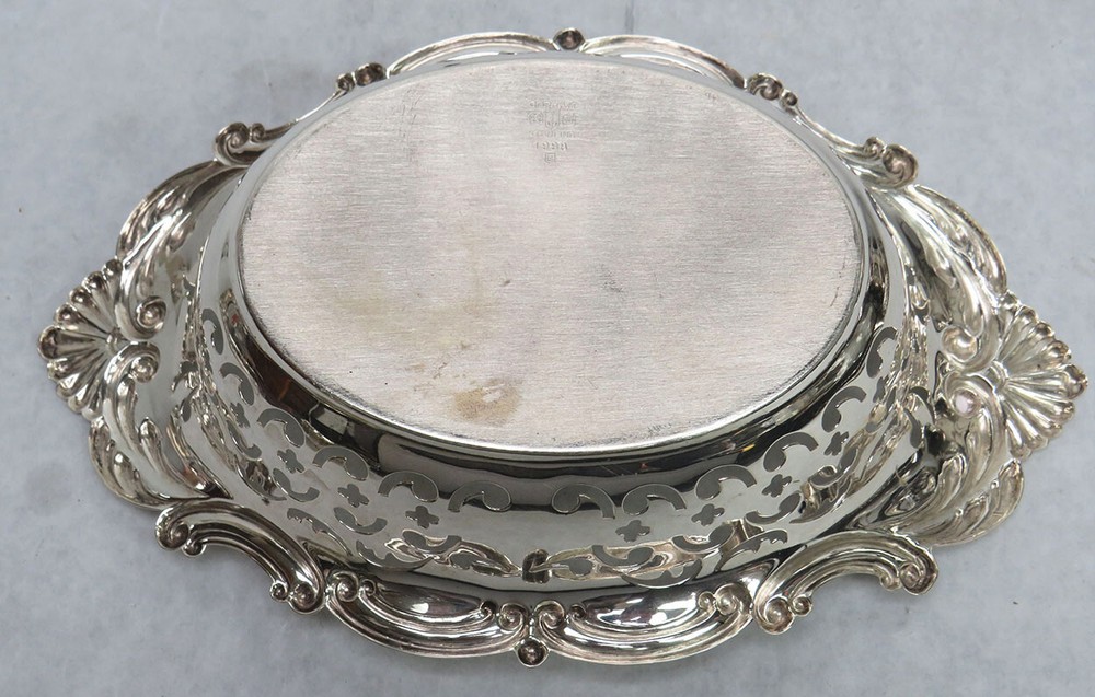 GORHAM STERLING SILVER RETICULATED 7 PIECE NUT DISH SET WITH MASTER DISH