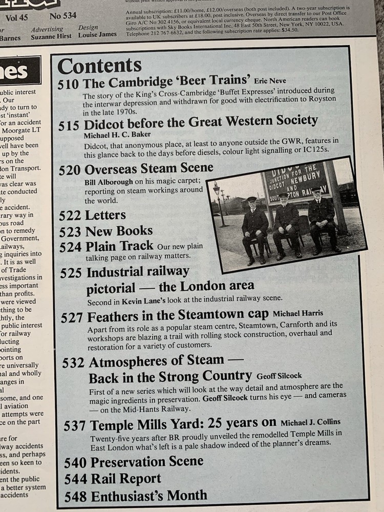 Railway World Magazine - 1984 - 4 issues