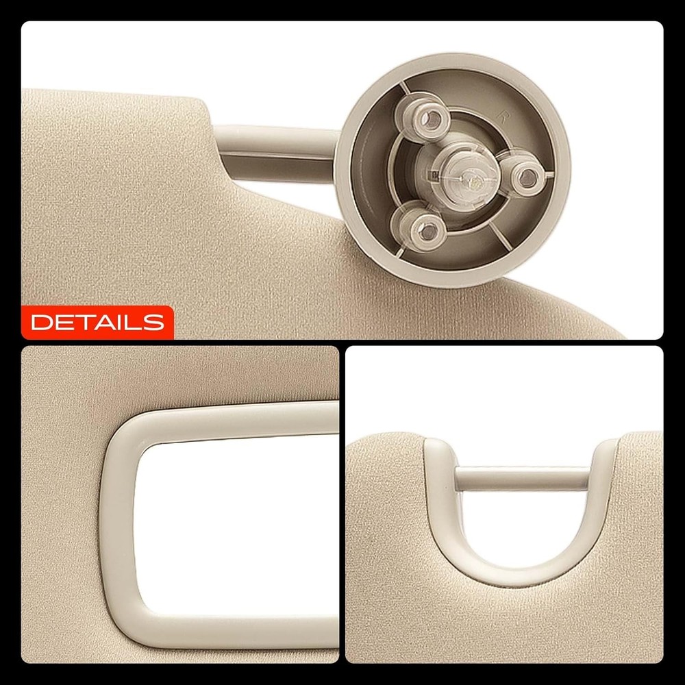 Right Passenger Side Sun Visor Compatible with Dodge Ram 1500, Ram 2500, Ram