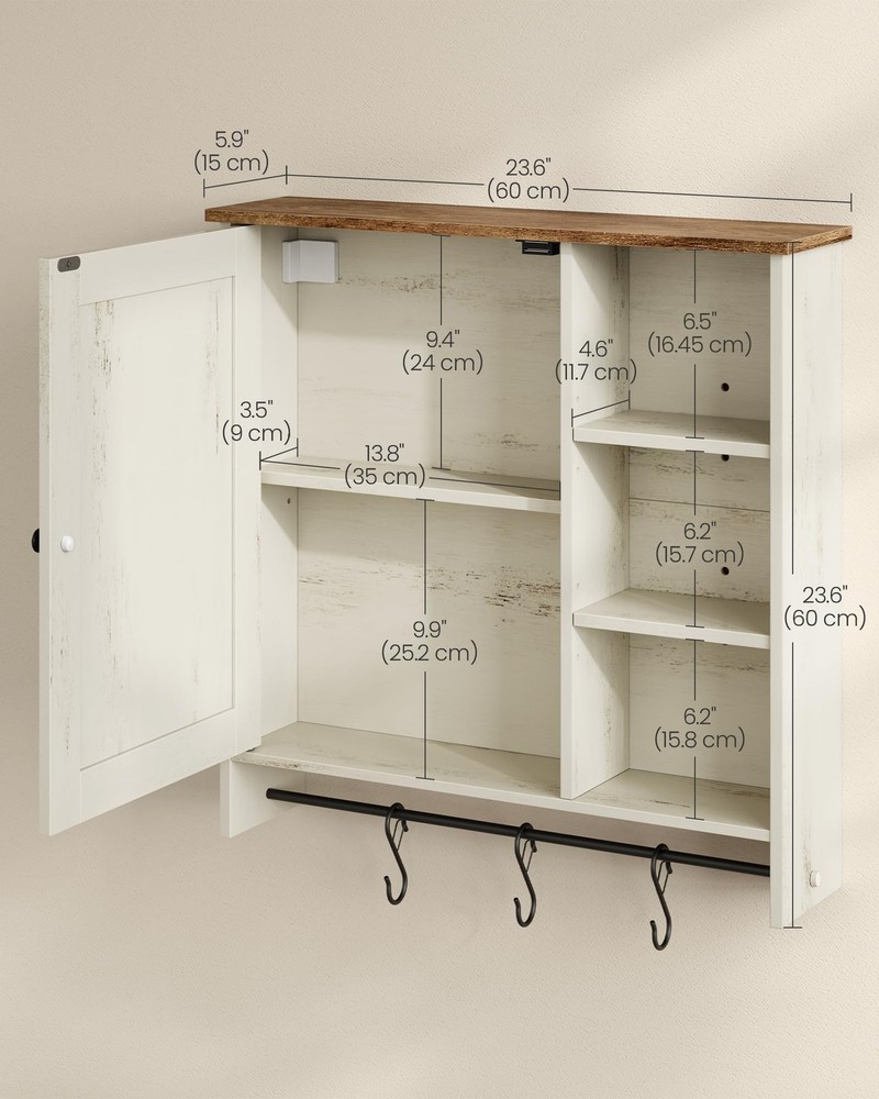 Bathroom Wall Mounted Storage Cabinet, Superfast Toolless Assembly, Over the ...