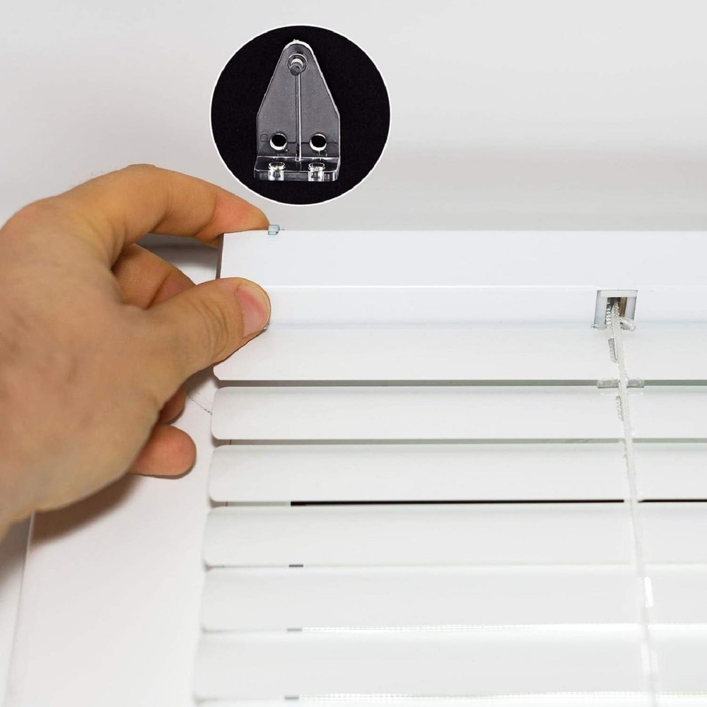BBTO 40 Pcs 1 Inch Blind Hold Down Brackets Clear Plastic Blinds Hooks Bottom...