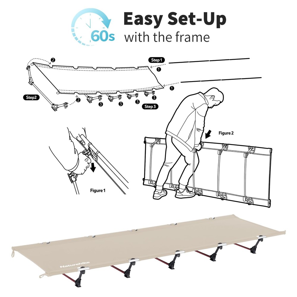 Ultralight Camping Cot, Easy to Assemble Folding Tent Cot, Compact & Protable
