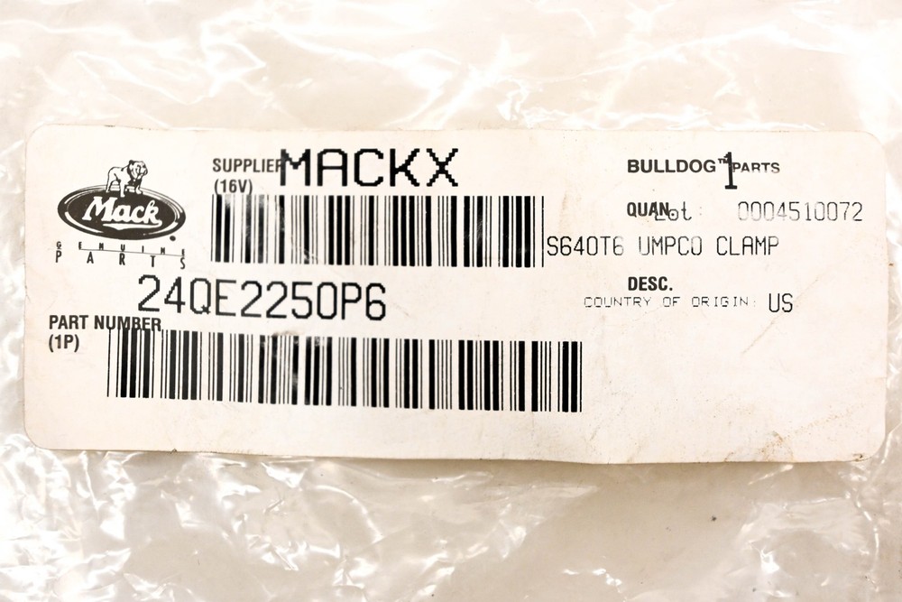 Mack 24QE2250P6 Clamp NOS