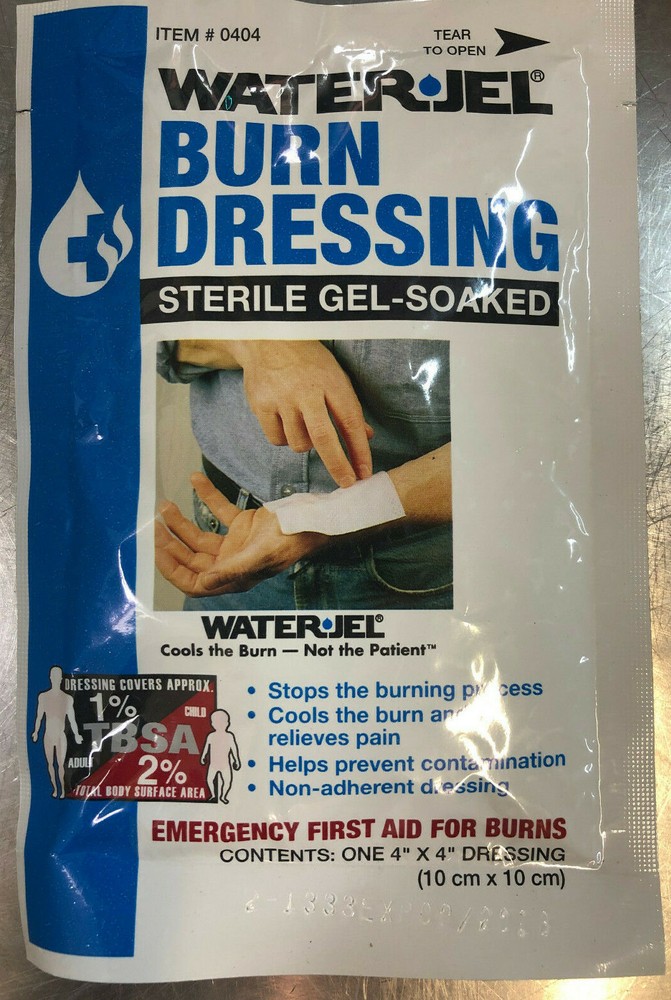 WATER JEL Burn Dressing - Single Packets - Multiple Sizes! - Open Box - Expired
