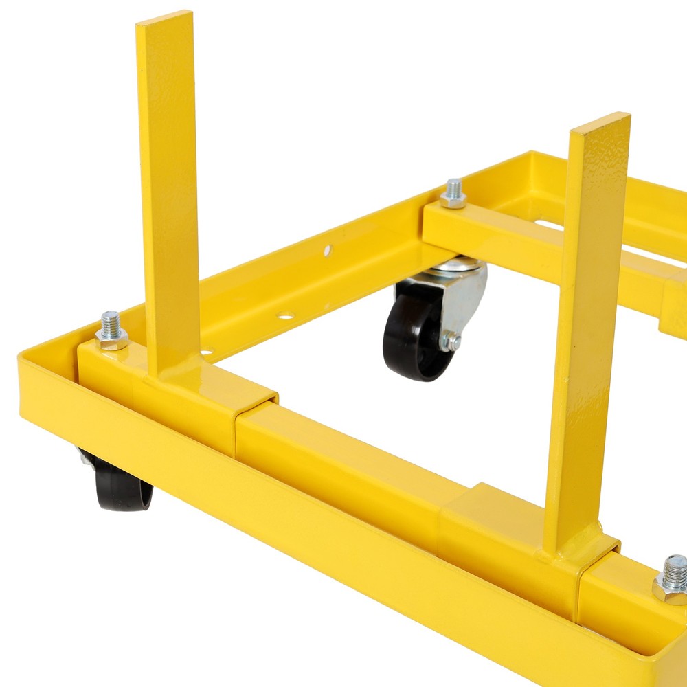 750lbs Rolling Engine Stand Repair Tool Adjustable Width & Length w/2pcs Straps