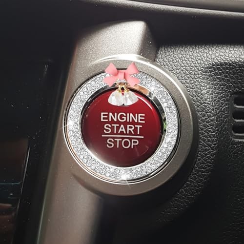 Bling Diamond Car Engine Start Stop Button Decoration Ring - Bling Ring White