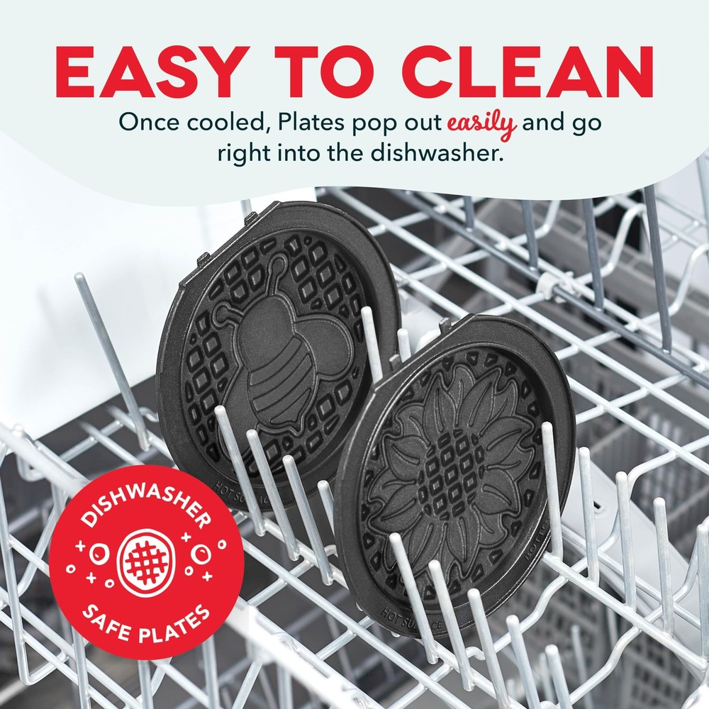DASH MultiMaker® Mini System Two 4” Nonstick 2 Plates, Sunflower & Bee