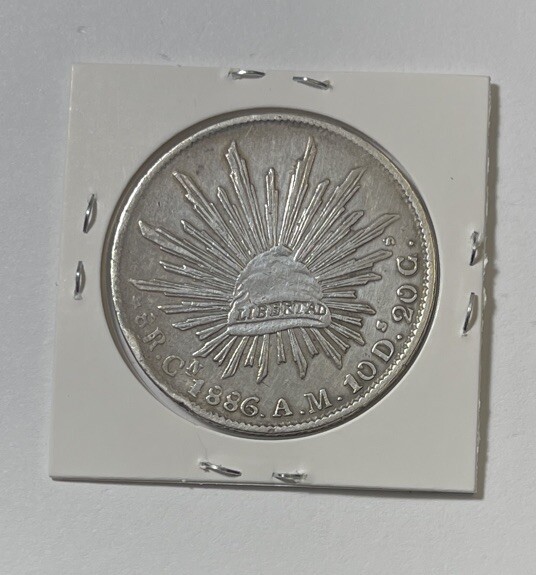 MEXICO ~ 1886-can A.M. ~ SILVER 8 REALES ~ VF+ *