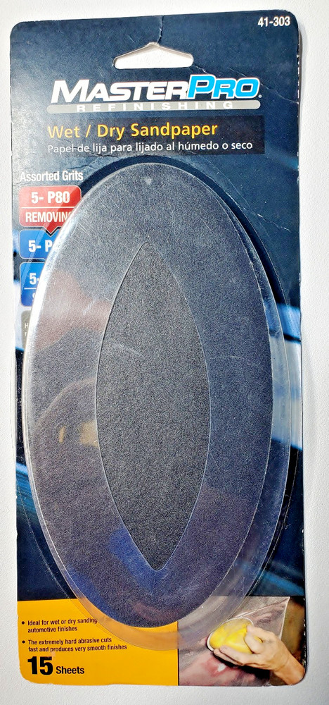 30pc (2 packs) Master Pro Oval Auto Zip Sandpaper Wet / Dry Hook and Loop Canada