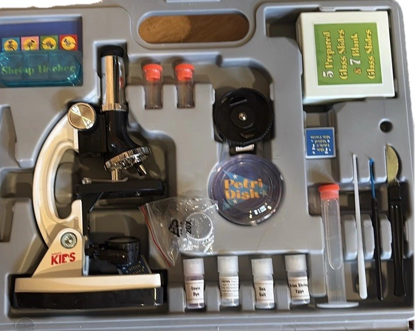 AmScope Kids 52-Piece Microscope 1200X STEM Kit with Case