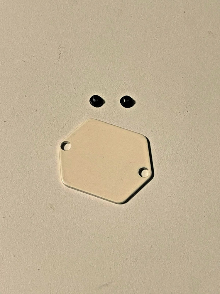 Temple Audio Side Plate with Hardware (White, Small)