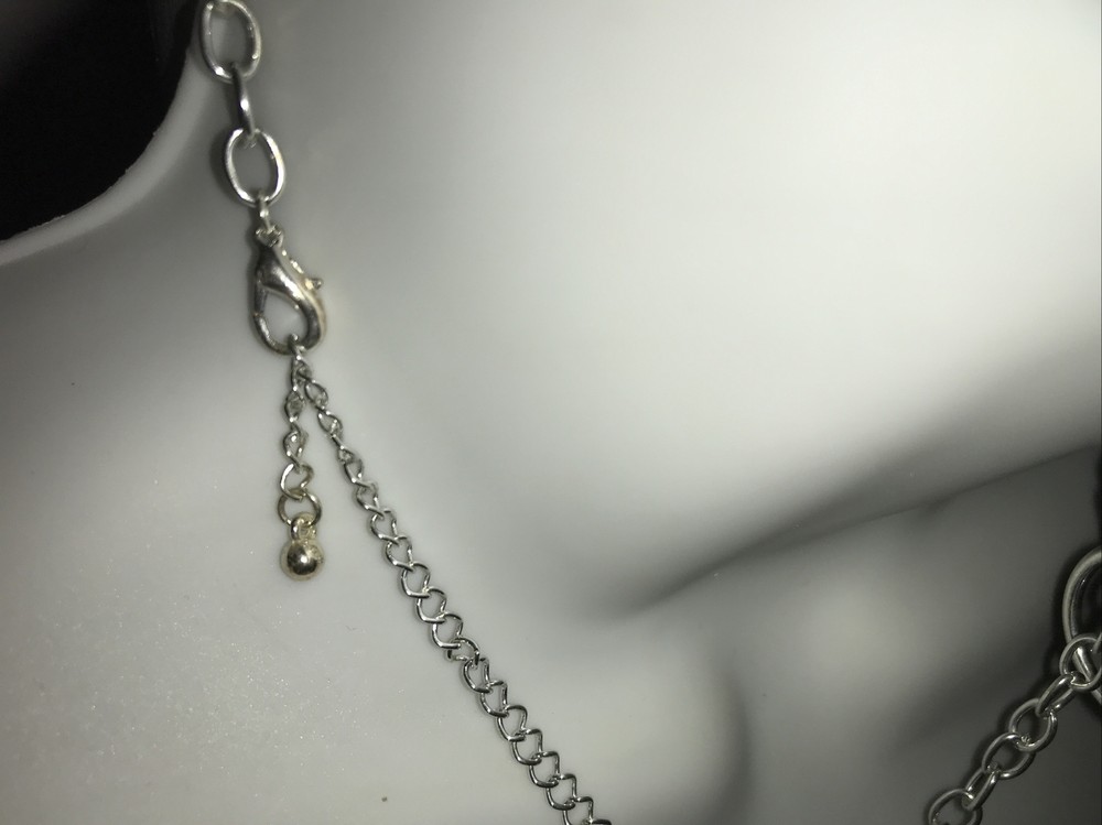 Vintage Graduated Size Circles Silver Tone Necklace