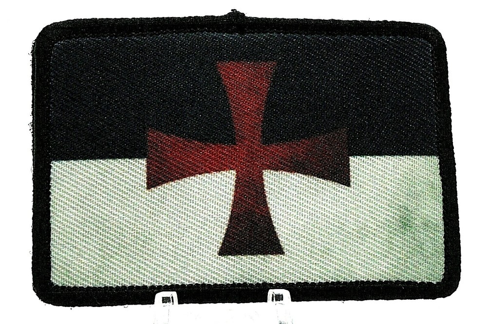 Beauceant templar battle flag 2"x3" hook & loop tactical morale patch
