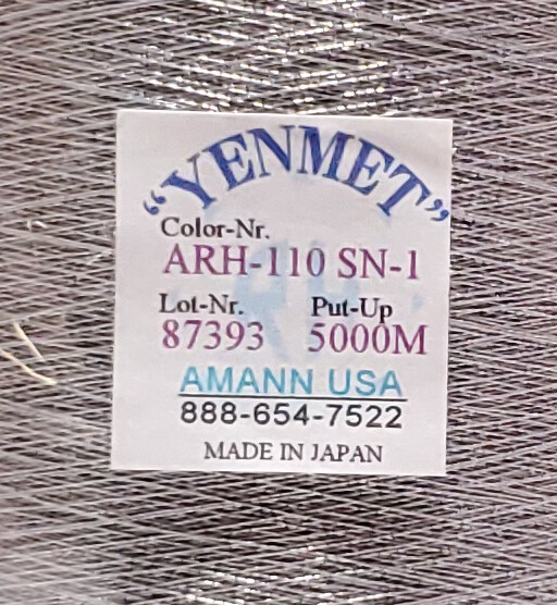 Yenmet Metallic Embroidery Thread - 5000 Meter King Size Spool - Silver SN-1